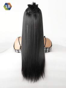 24Inch Synthetic Hair Extensions Invisible Wire No Clips In Hair Extensions Fish Line Hairpieces Hair Extensions Wig For Women Daily Party Use - Multicolor - View 12