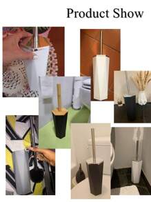 1pc Plastic Toilet Cleaning Brush, Modern Two Tone Toilet Brush For Bathroom Bathroom Decor Fall Decor