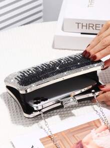 Women's Luxury Rhinestone Beaded Evening Clutch Bag, Sparkly Tassel Design, Elegant Fashion Handbag For Wedding Party, Suitable For Birthday/Valentine's Day Gift, Perfect For Party Wedding Prom Dinner/Banquet, Matching With Holiday Party Dress Evening Dress & Sequin Dress