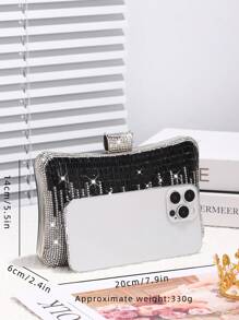 Women's Luxury Rhinestone Beaded Evening Clutch Bag, Sparkly Tassel Design, Elegant Fashion Handbag For Wedding Party, Suitable For Birthday/Valentine's Day Gift, Perfect For Party Wedding Prom Dinner/Banquet, Matching With Holiday Party Dress Evening Dress & Sequin Dress