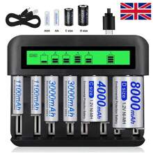 8 Slot Intelligent Fast Battery Charger / Rechargeable AA AAA C D Ni-MH Battery - Black - View 3