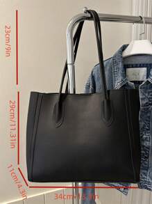 Retro Large Capacity Bag Women's Bag 2024 New Versatile Tote Bag Large Capacity Shoulder Commuter Bag - Black - View 3