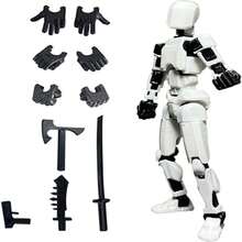 多关节可动人偶、吉祥人偶、创意配件玩具、雕像人偶、带不同武器的模型玩具、全身机动机器人（需自行组装） - 彩色 - 查看 6