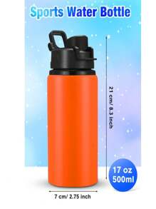 16 PCS 17oz Reusable Aluminum Water Bottles Bulk Multicolor Outdoor Sports Water Bottles Multipack Travel Bottles For Gym Cycling Camping, Snap Lid - 彩色 - 查看 3