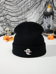 1pc Men Casual Ghost Pattern Knitted Skull Cap, Warm Hat Suitable For Halloween And Daily Wear Skeleton - Multicolor - View 8