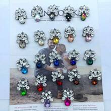 1-20pcs/Set Handmade Self-Adhesive Diamond Rhinestone Multicolor Water Drop Glass Decoration, Suitable For Shoes, Clothing, Bags, Accessories, Hair Clips, Non-Woven Fabric Clothing Accessories, Elegant Quality And Careful Craftsmanship