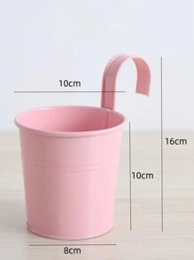 1 件金属铁悬挂花盆，阳台花盆带可拆卸挂钩，壁挂式水桶，多肉植物篮，适用于户外花园盆栽 - 彩色 - 查看 12