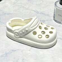 1pc Creative Ceramic Slipper Ashtray, High-Quality Unique Personalized Hole Design Flip Flop Shaped Home Decor Craft - Multicolor - View 16