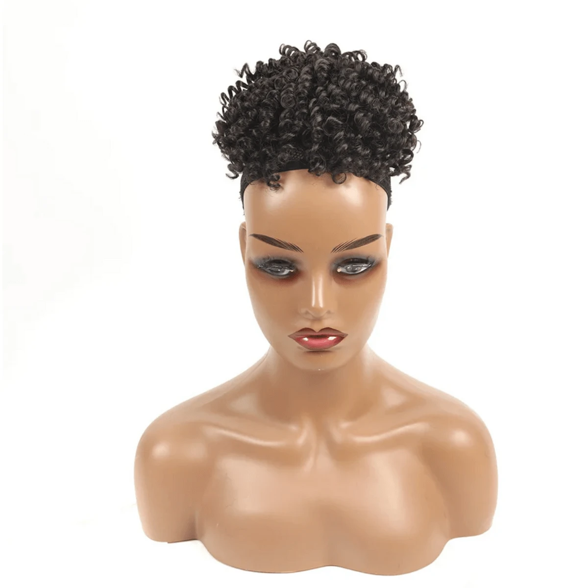 Afro Puff Curly Organic Hair Bun 25cm Black - 棕色 - 查看 1