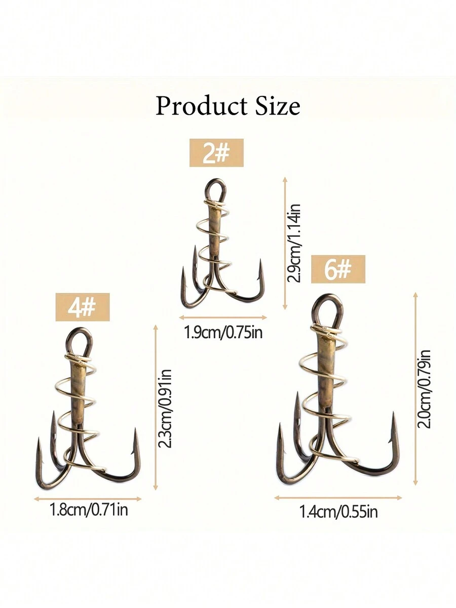GOTURE 24/30/36pcs High Quality Painted High Carbon Steel Spring Copper Hook Easy To Hook Bass Trout Salmon - Bronze - View 1