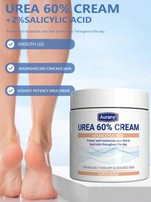 AURANY 60% 足部尿素霜 + 2% 水杨酸，尿素霜，温和而强力地磨擦足部皮肤，尿素足霜适用于粗糙、厚实、干燥、皲裂的皮肤，软化和滋润足部皮肤——100 克/3.527 盎司。 - 白色 - 查看 3