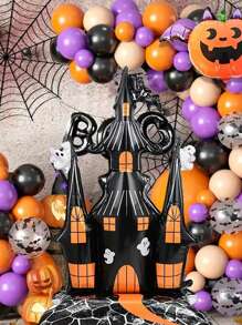 Globos de decoración de Halloween de aluminio con diseños de fantasmas, arañas, casas embrujadas, calaveras, brujas y Navidad - Multicolor - Ver 4