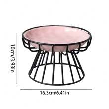 shuo ni mao yi Ceramic Pet Bowl  Cat Food Bowl High Foot Iron Frame Anti Knock Neck Protection Cat Bowl  Cat Food Bowl  Kitten Plate Wholesale