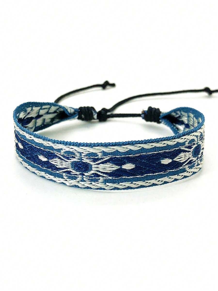 Mới Vintage Handmade Vòng Tay Dệt Cho Nữ, Nhiều Màu Sắc Boho Hippie Vải In Hình Phụ Kiện Vòng Tay - Ngôi sao - Xem 1
