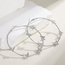 1 Đôi Bông Tai Hình Bướm Phóng Đại Phong Cách Bohemian Thời Trang Cho Nữ - bông tai bướm - Xem 7