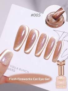 annies 10ml 1pc/6pcs Reflective Cat Eye Gel Nail Polish, Magnetic UV LED Removable Gel Nail Polish, 6 Colors Semi-Permanent Crystal Cat Eye Gel Nail Polish Set