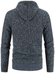 NITAGUT Abrigo con capucha con cordón hombre de peso pesado - Azul - Ver 3