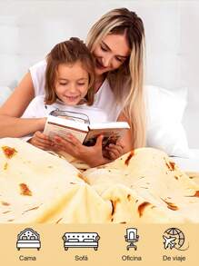 HogarAcogedor Manta de tortilla, manta gigante de tortilla de harina Burritos, manta de tortilla para adultos, manta divertida para adultos, manta gigante redonda de comida para cama, sofá, manta de tortilla novedosa para su familia, manta de franela suave y cómoda para tacos