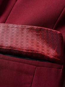 男童五件套西装，幼儿礼服套装，花童礼服，婚礼西装外套、马甲、裤子、衬衫、领带，正式西装，酒红色，尺码 6-16 岁 - 酒紅色 - 查看 7