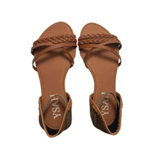 Kafer Women's Flat Back Suede Sandal Calce Fácil Handmade - Lạc đà - Xem 6