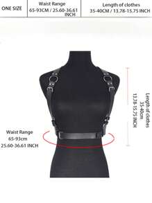 1 Piece Sexy Lingerie Accessory -Black PU Leather Bondage Belt For Couples -Adjustable Body Bondage Belt -Role Play Special Game Skinny Suspender Belt -Breast Bondage -For Couples Dating Holiday Party -Daily Wear