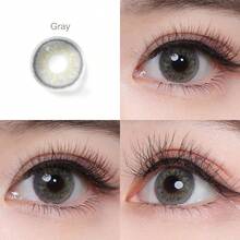 Magister 彩色隐形眼镜 1 对/2 片 每年一次性 14.0 毫米大眼妆喜悦灰色美瞳 Lentilla Colores 适合日常佩戴 附赠粉色盒子 - Gray - 查看 4