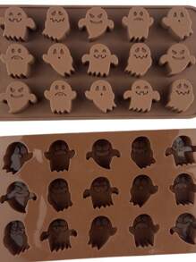 1pc /Christmas Ghost Face Fruit Ice Pudding Candy DIY Silicone Chocolate Mold Cake Mold - Multicolor - View 5
