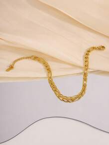 Camhanno 1 pieza de brazalete redondo plano de serpiente de acero inoxidable de moda casual simple, adecuado para uso diario, regalo para parejas