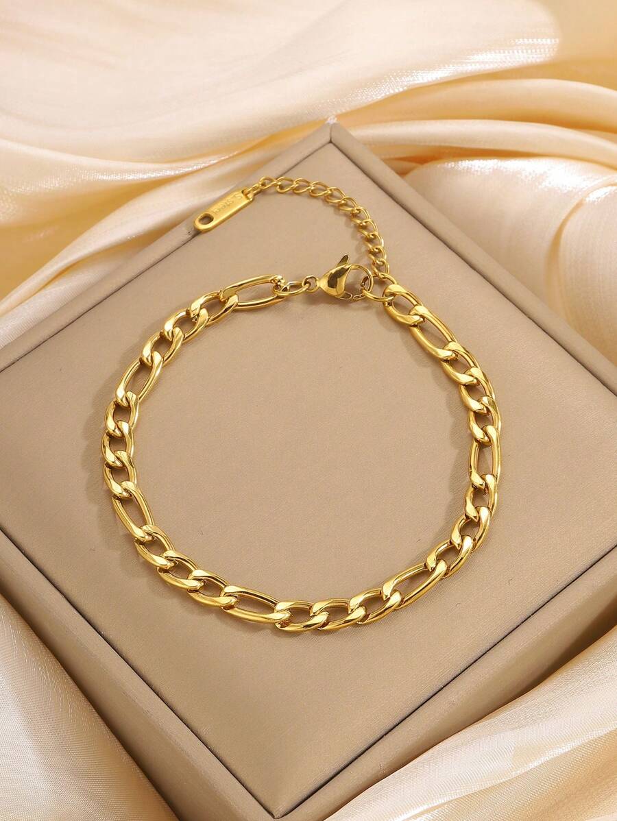 Camhanno 1 pieza de brazalete redondo plano de serpiente de acero inoxidable de moda casual simple, adecuado para uso diario, regalo para parejas