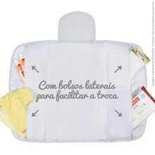 Trocador De Fralda Portátil Dobrável Impermeável Com Bolso 100% Algodão - Floral Rosa - Visão 3
