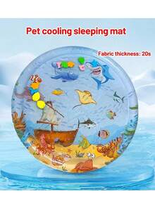 1pc Pet Splash Pad, Cat Toy For Summer, Suitable For Cats To Play, Summer Cat Bed, Summer Dog Bed, Cat & Dog Entertainment Toy, Requires Inflation And Water Filling Pet Entertainment Water Mat, Cat Sensing Water, Cat Cooling Mat, Cat & Dog Sensing Water Sensing Mat, Cool And Comfortable (Please Note That Trimming Claws Is Necessary Before Use, And Excessive Biting May Cause Leakage Or Breakage) - Multicolor - View 11