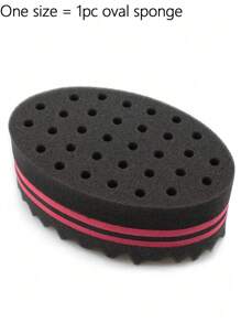 1 pièce Brosse à cheveux ondulée double face, outil de coiffure à éponge bouclante. Brosse à éponge pour cheveux afro ondulés pour hommes, accessoires de coiffure pour hommes, accessoires de camping - Rouge - Voir 5
