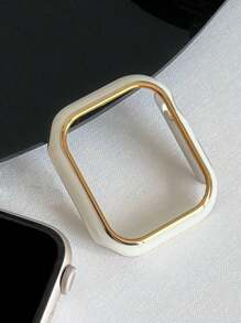 1 Piece Of Two-Color White Gold Hollow Watch Protective Case Compatible With Apple Watch 1/2/3/4/5/6/7/8/ - Multicolor - View 2