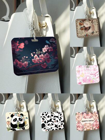 1 szt. Poziome etui na karty Ins Kreatywne kreskówki Student Etui na karty kampusowe Sznurek sprężynowy Chowany elastyczny sznurek Karta lunchowa Karta autobusowa Karta metra Work ID Card Holder