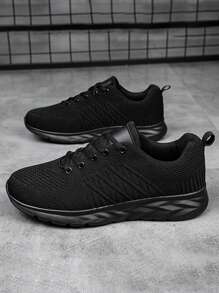 2025 Spring New Men Breathable Knit Casual Sneakers, Cushioned Lightweight Comfortable Running Fitness Training Sports Shoes