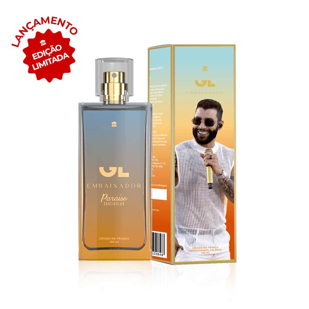Perfume Gusttavo Lima GL Embaixador Paraiso Particular Deo Colônia 100ml - Masculino - Original Sealed Invoice - Afrutado y cítrico - Ver 1