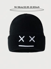 1 件或 2 件/套男士刺绣眼睛便帽，温暖针织帽，适合秋冬休闲装秋季服装