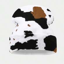 Women's Cow Print Beanie Men's Cuffed Knit Hat Winter Warm Beanie Caps - Multicolor - View 11