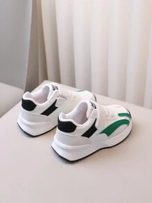 1 Pair Comfortable Anti-Slip Soft Sole Hook And Loop Leather Baby Casual Sports Shoes, Suitable For All Seasons