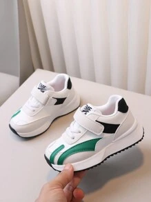 1 Pair Comfortable Anti-Slip Soft Sole Hook And Loop Leather Baby Casual Sports Shoes, Suitable For All Seasons