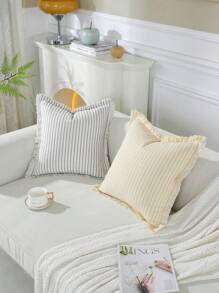 1 件流苏农舍装饰抱枕套 - 黃色 - 查看 6