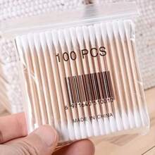 Cotonete de Ponta Dupla, Artigo de Higiene e Limpeza Pessoal do Ouvido, Bolsa, Organizador, Armazenamento - Branco - Visão 1