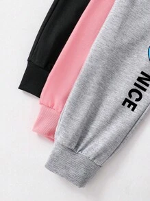 Set de 3 bucăți Tween Girls Heart Print pantaloni de sport