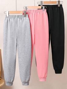 Set de 3 bucăți Tween Girls Heart Print pantaloni de sport