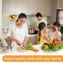 1pc Hanging Fruit Hammock For Kitchen Cabinets Under Lace Basket Banana Storage With Hook Decoration, - Beige - View 2