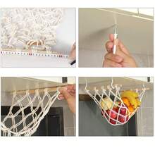 1pc Hanging Fruit Hammock For Kitchen Cabinets Under Lace Basket Banana Storage With Hook Decoration, - Beige - View 5