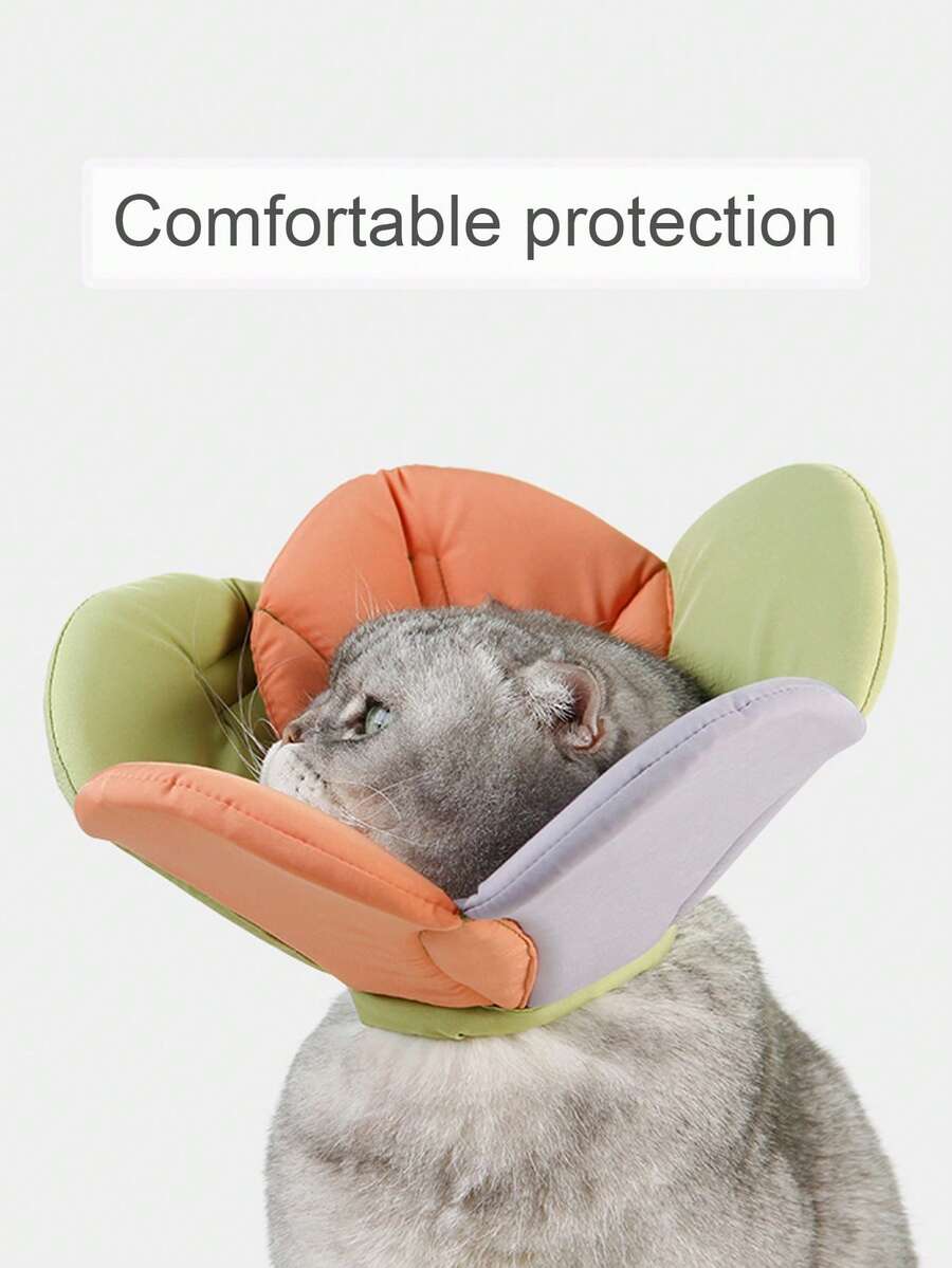 ABLAZE ZAI 1pc Soft Fabric Flower Shaped Adjustable Cat Recovery