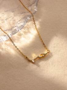 Luxury Shiny Arabic Language Love Statement Necklace For Women White Cubic Zirconia Chain Necklaces Choker Aesthetic Wedding Party Charm Jewelry Accessories Daily Wear Gifts For Her