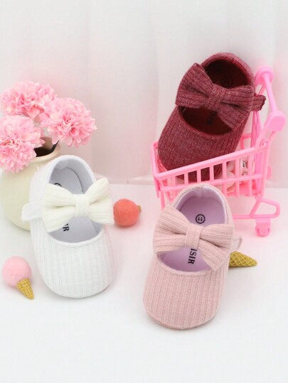 RABEISIR Adorabile Mary Jane con fiocco per bimbe neonato - leggero, antiscivolo e suola piatta morbida per camminare al chiuso/all aperto tutto l anno!