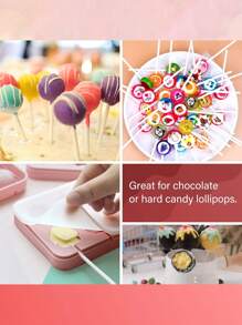 100 件 DIY 白色棒棒糖棒、一次性纸质蛋糕棒、各种尺寸巧克力棒，适用于蛋糕、棒棒糖、硬糖、吸盘、巧克力色及家庭厨房用品配件 - 白色 - 查看 4